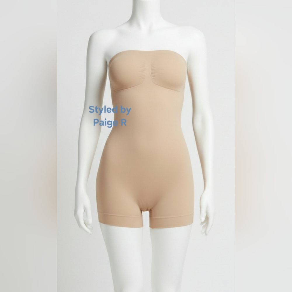 💕NEW SKIMS Seamless Sculpt Strapless Shortie Bodysuit Shaper Nude CLAY 3XL 3X
